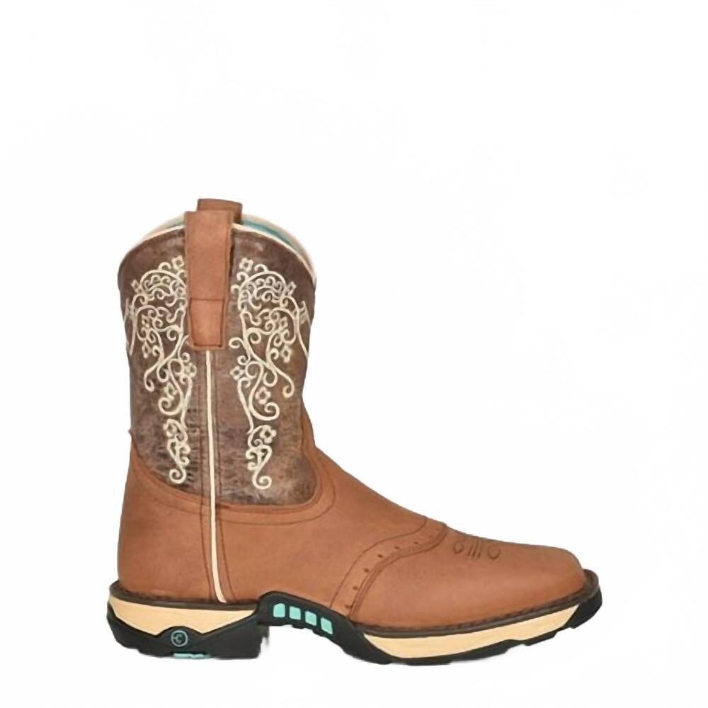NEW CORRAL women's leather square toe pull on western boots in brown